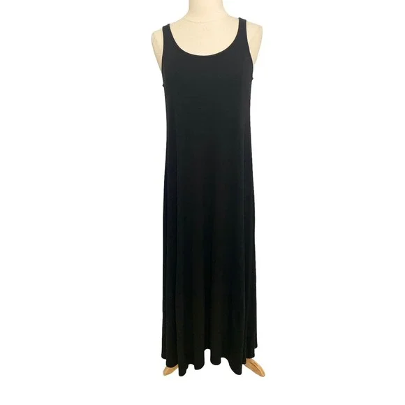 Eileen Fisher Classic Black Sleeveless Maxi Dress - Picture 9 of 9